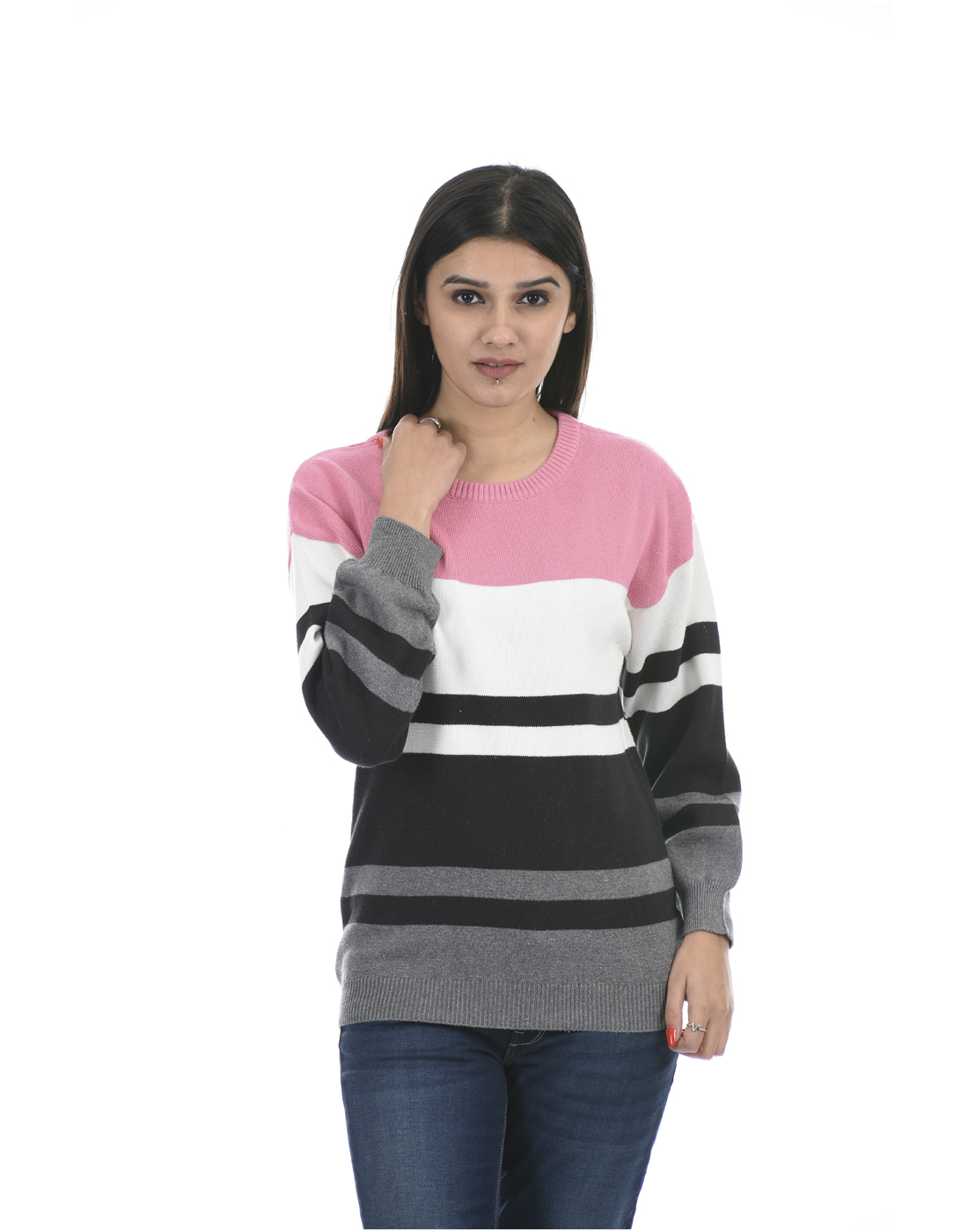 Porto Bello Women Casual Wear Multicolor Sweater